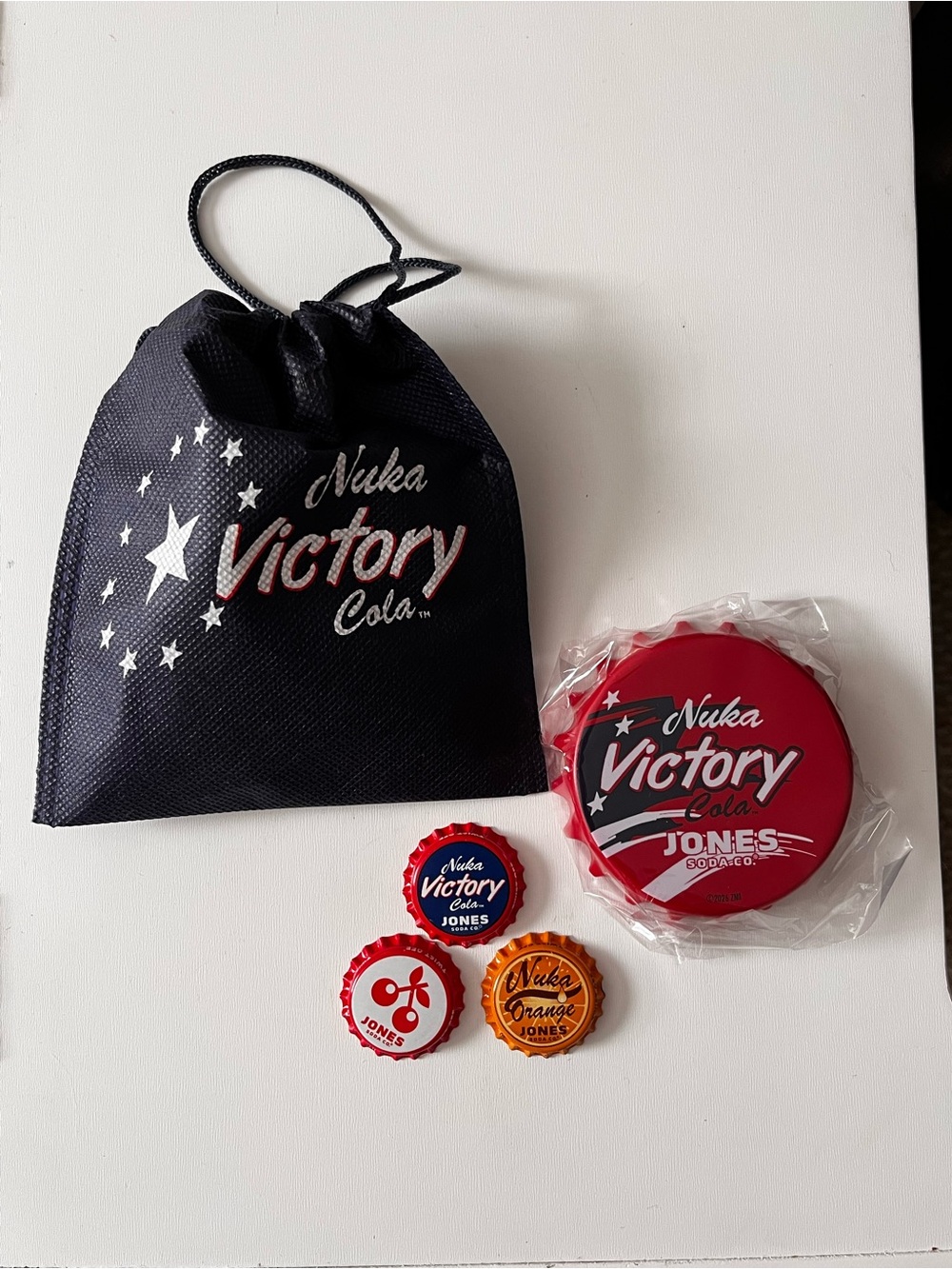 Fallout Nuka Cherry Nuka Victory Nuka Orange Bottle Cap & Opener Set